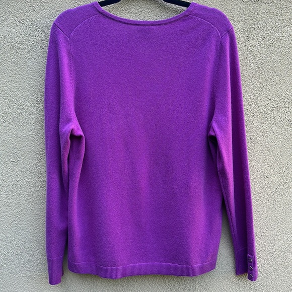 NWT Talbots 🔥 Pure Cashmere Crewneck Sweater Purple Sz XL - Picture 4 of 7